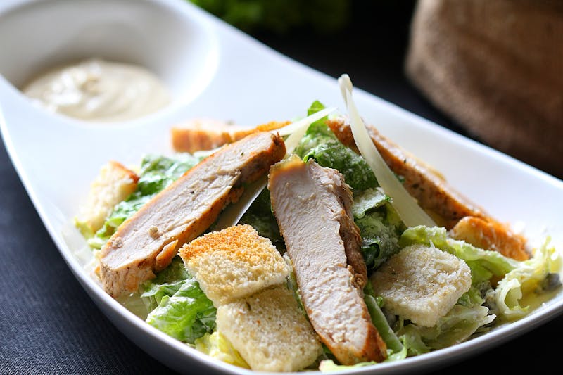 Classic Caesar Salad with romaine and parmesan